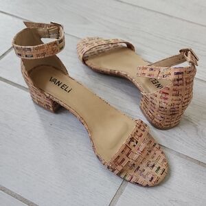 Van Eli Pink and Tan Sandals with Snake Print